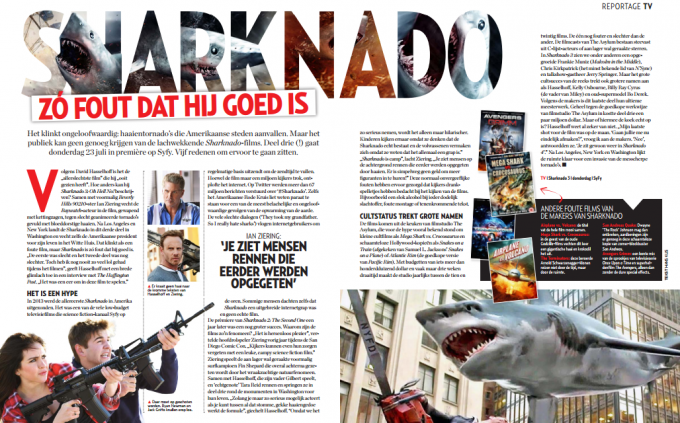 Sharknado: Zo fout dat hij goed is. Foto Veronica Magazine / Tekst Hans Klis